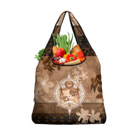 Tonga Emancipation Day Grocery Bag Tongan Kupesi Ngatu Pattern Vintage Style LT05 1-pack One Size Brown - Polynesian Pride
