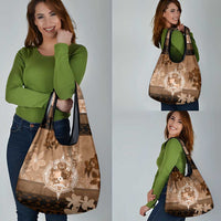 Tonga Emancipation Day Grocery Bag Tongan Kupesi Ngatu Pattern Vintage Style LT05 - Polynesian Pride