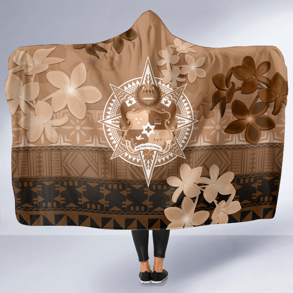 Tonga Emancipation Day Hooded Blanket Tongan Kupesi Ngatu Pattern Vintage Style LT05 - Polynesian Pride