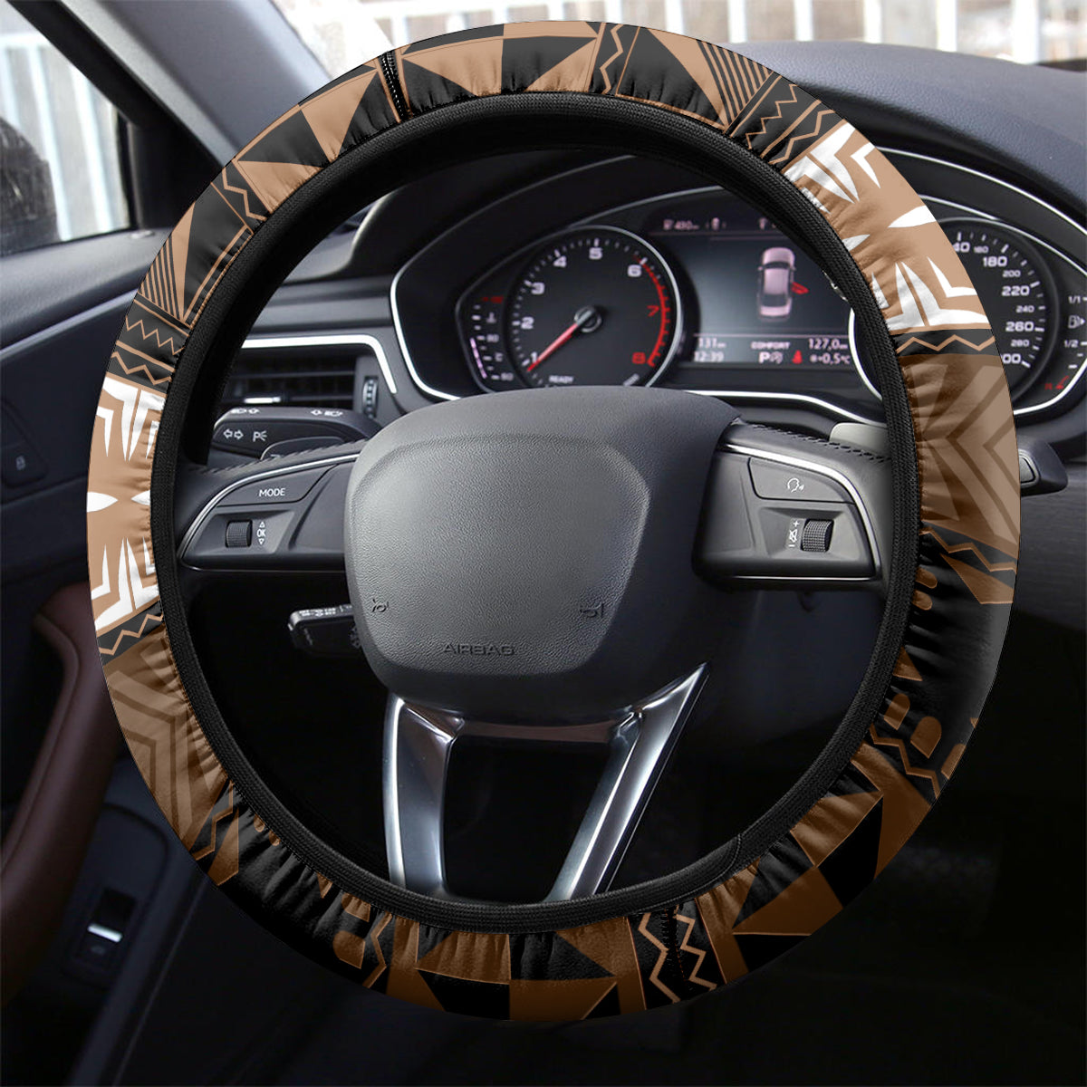 Tonga Emancipation Day Steering Wheel Cover Tongan Kupesi Ngatu Pattern Vintage Style LT05 - Polynesian Pride