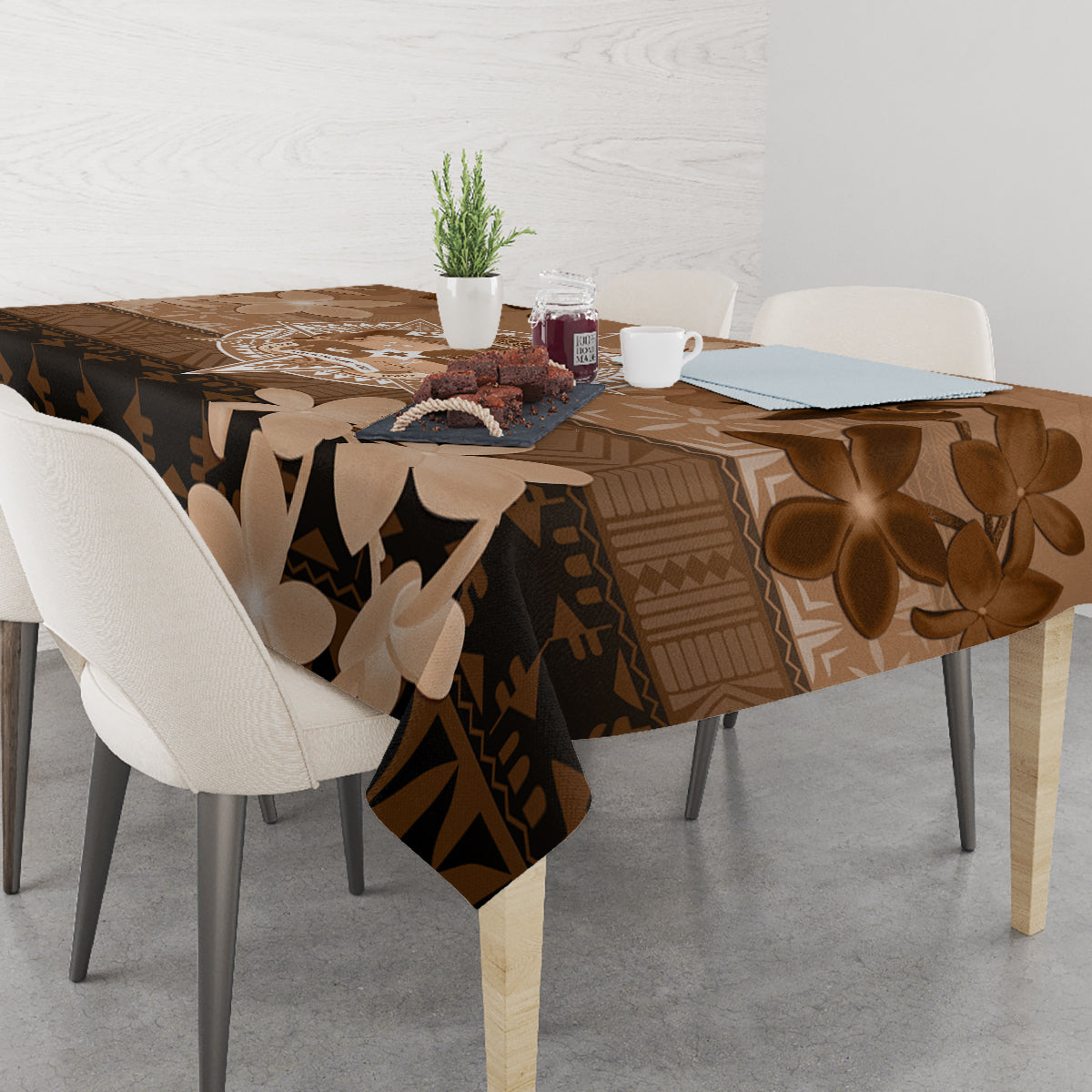 Tonga Emancipation Day Tablecloth Tongan Kupesi Ngatu Pattern Vintage Style LT05 - Polynesian Pride