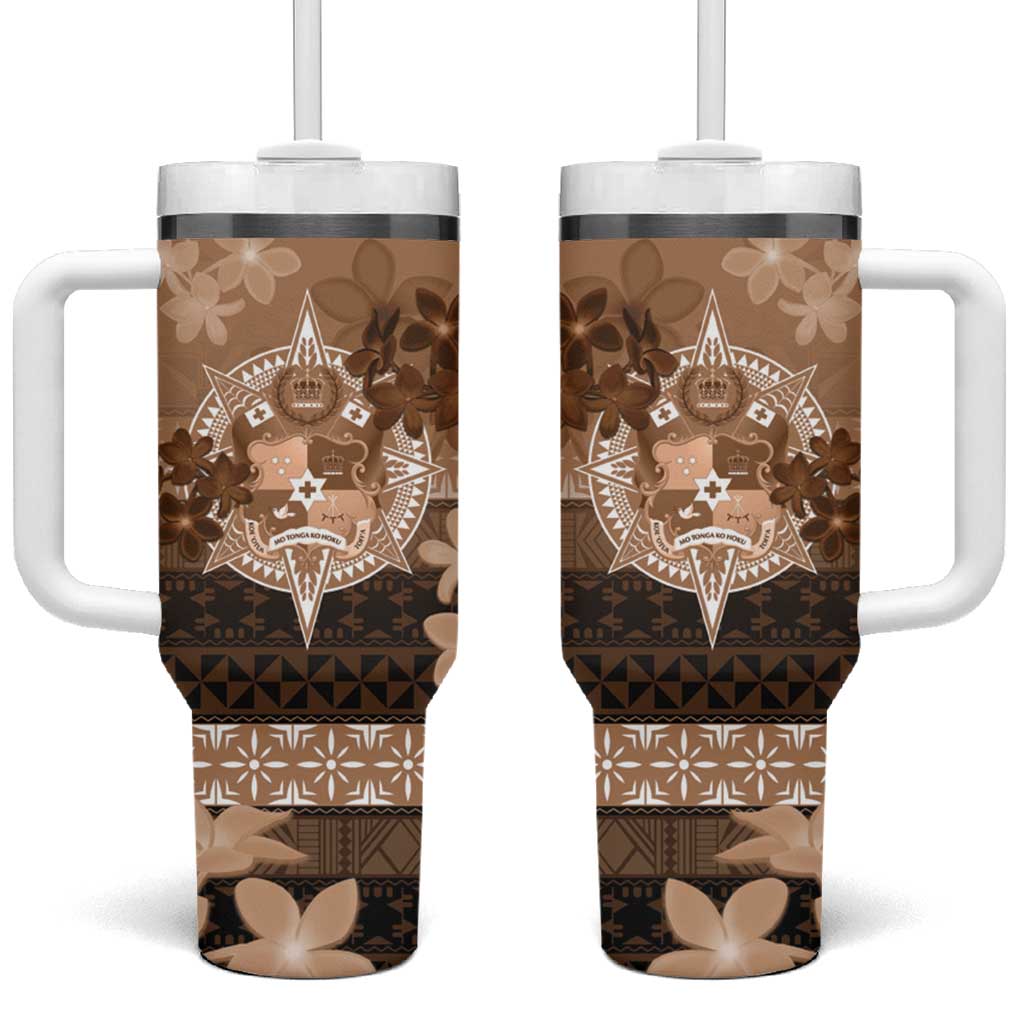 Tonga Emancipation Day Tumbler With Handle Tongan Kupesi Ngatu Pattern Vintage Style