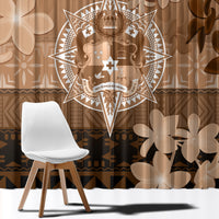Tonga Emancipation Day Window Curtain Tongan Kupesi Ngatu Pattern Vintage Style LT05 - Polynesian Pride