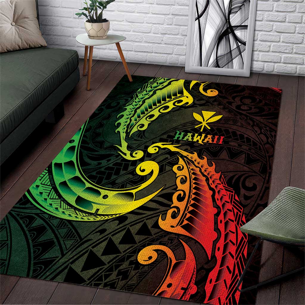 AAPI Heritage Month Area Rug Kanaka Maoli Polynesian Tribal Wave