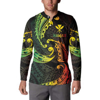 AAPI Heritage Month Button Sweatshirt Kanaka Maoli Polynesian Tribal Wave