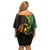 AAPI Heritage Month Family Matching Off Shoulder Short Dress and Hawaiian Shirt Kanaka Maoli Polynesian Tribal Wave