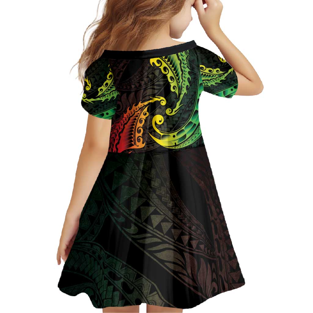 AAPI Heritage Month Family Matching Summer Maxi Dress and Hawaiian Shirt Kanaka Maoli Polynesian Tribal Wave