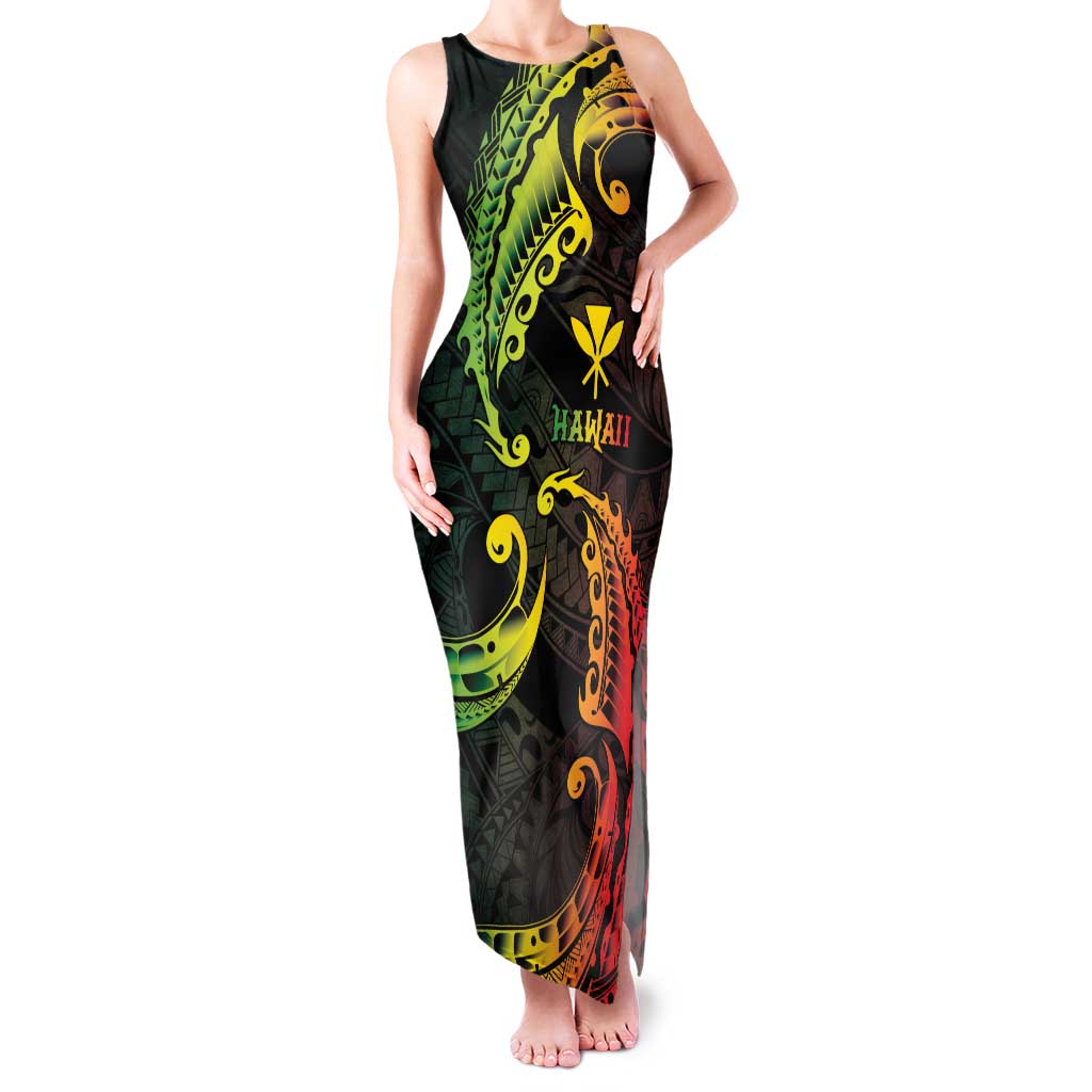 AAPI Heritage Month Family Matching Tank Maxi Dress and Hawaiian Shirt Kanaka Maoli Polynesian Tribal Wave