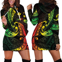 AAPI Heritage Month Hoodie Dress Kanaka Maoli Polynesian Tribal Wave