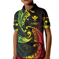 AAPI Heritage Month Kid Polo Shirt Kanaka Maoli Polynesian Tribal Wave