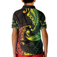 AAPI Heritage Month Kid Polo Shirt Kanaka Maoli Polynesian Tribal Wave
