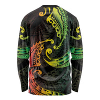 AAPI Heritage Month Long Sleeve Shirt Kanaka Maoli Polynesian Tribal Wave