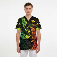 AAPI Heritage Month Scrub Top Kanaka Maoli Polynesian Tribal Wave LT05 - Polynesian Pride