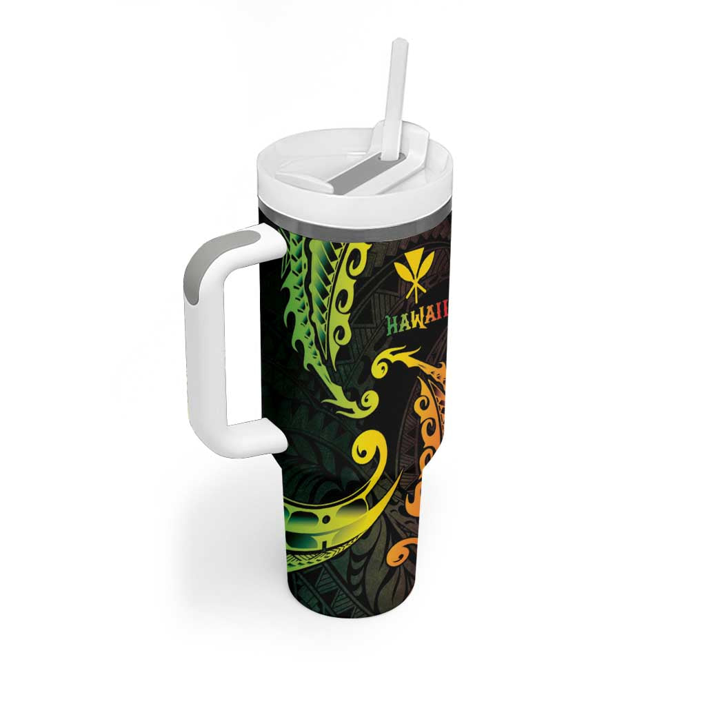 AAPI Heritage Month Tumbler With Handle Kanaka Maoli Polynesian Tribal Wave