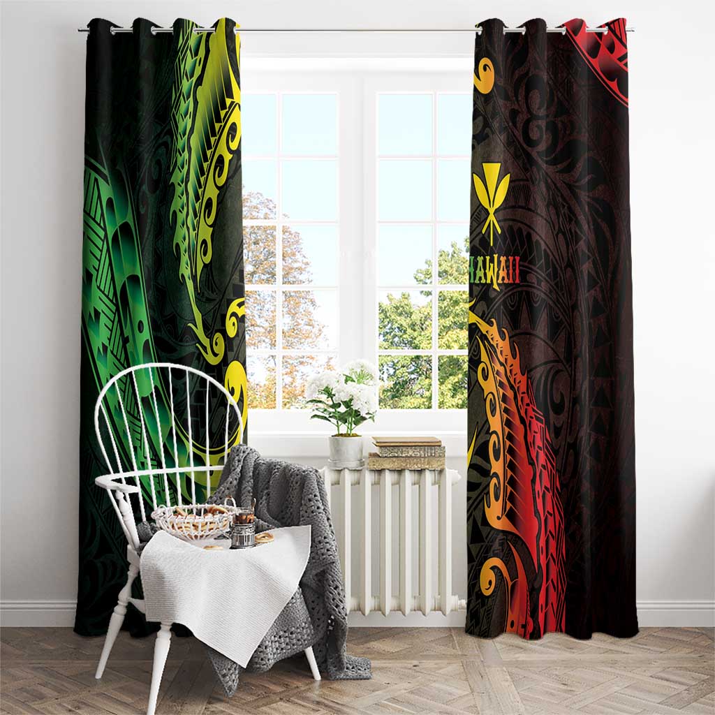 AAPI Heritage Month Window Curtain Kanaka Maoli Polynesian Tribal Wave