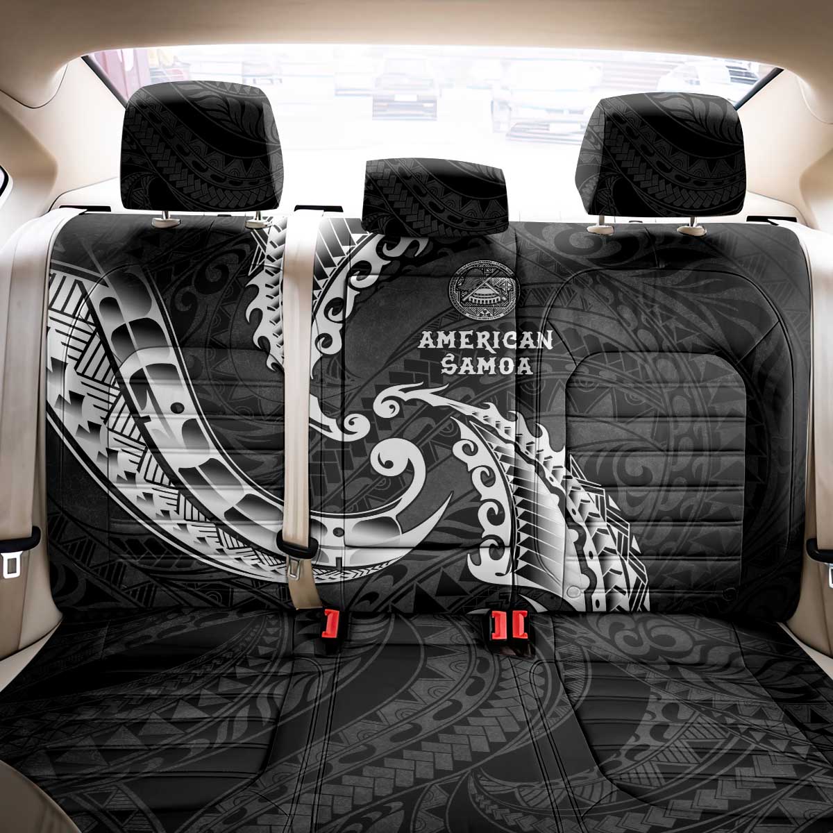 AAPI Heritage Month Back Car Seat Cover American Samoa Polynesian Tribal Wave