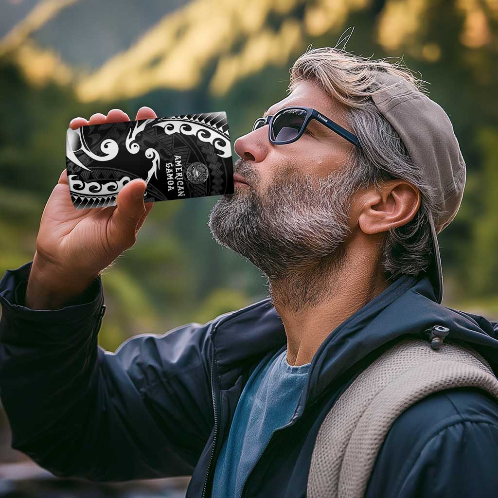 AAPI Heritage Month 4 in 1 Can Cooler Tumbler American Samoa Polynesian Tribal Wave