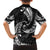 AAPI Heritage Month Family Matching Off The Shoulder Long Sleeve Dress and Hawaiian Shirt American Samoa Polynesian Tribal Wave