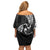 AAPI Heritage Month Family Matching Off Shoulder Short Dress and Hawaiian Shirt American Samoa Polynesian Tribal Wave