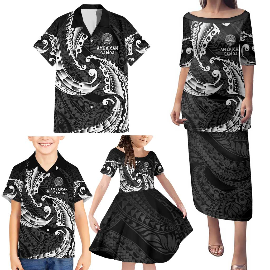 AAPI Heritage Month Family Matching Puletasi and Hawaiian Shirt American Samoa Polynesian Tribal Wave