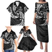 AAPI Heritage Month Family Matching Puletasi and Hawaiian Shirt American Samoa Polynesian Tribal Wave
