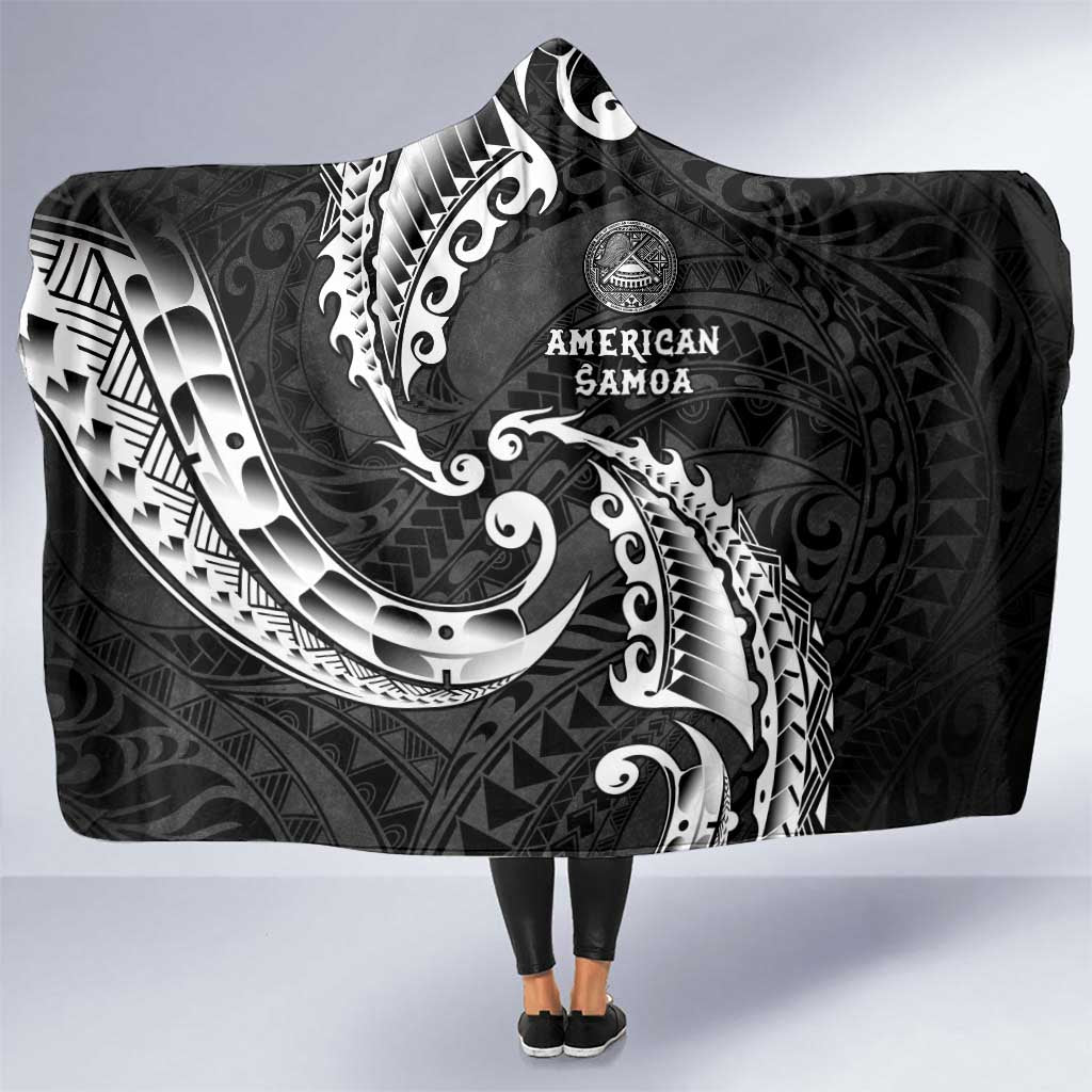 AAPI Heritage Month Hooded Blanket American Samoa Polynesian Tribal Wave