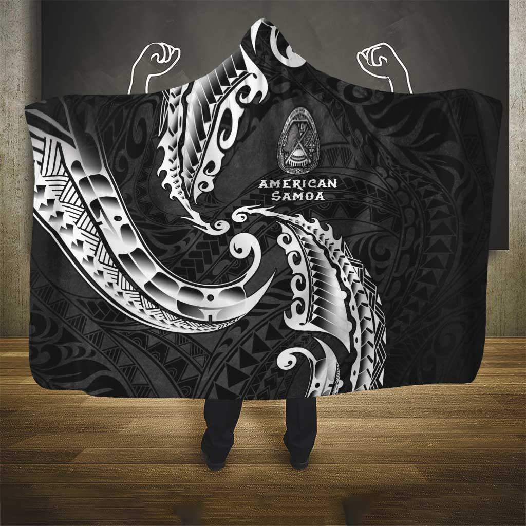 AAPI Heritage Month Hooded Blanket American Samoa Polynesian Tribal Wave