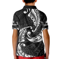 AAPI Heritage Month Kid Polo Shirt American Samoa Polynesian Tribal Wave