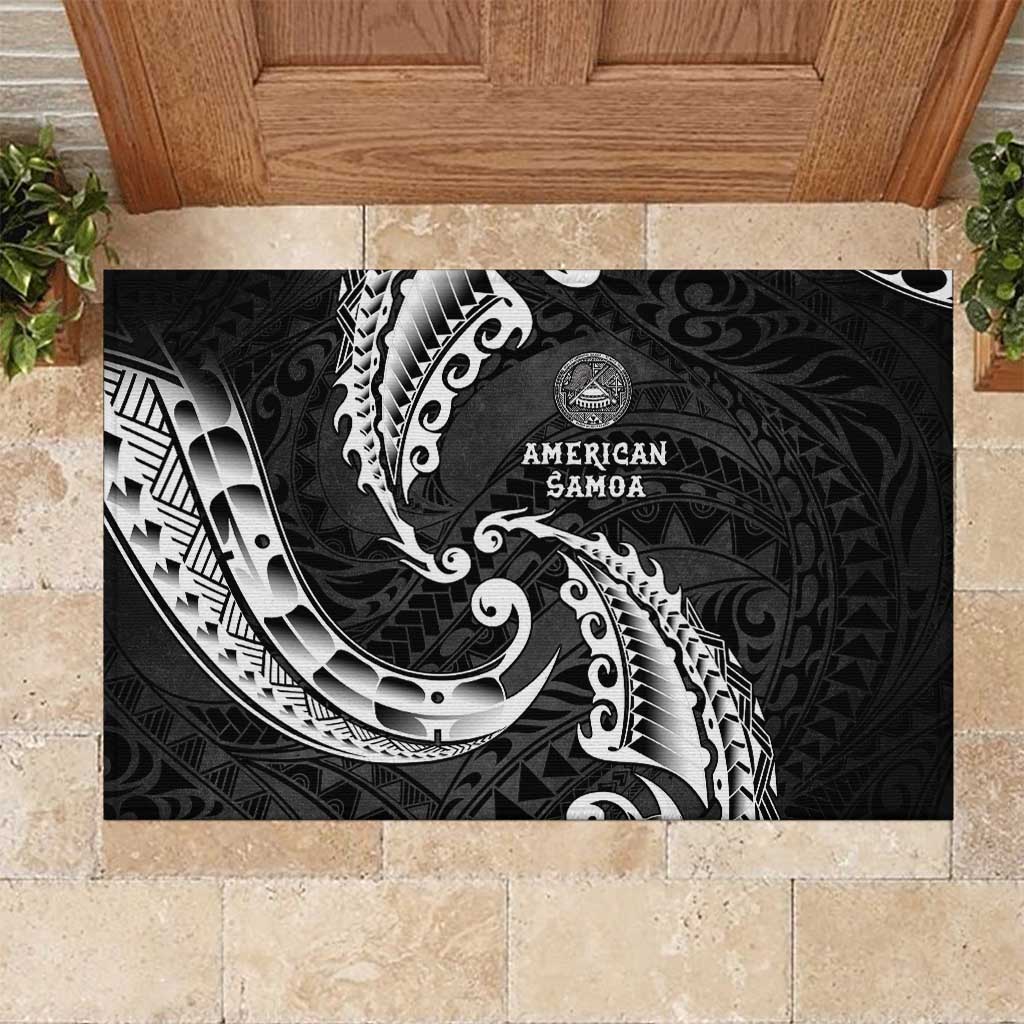 AAPI Heritage Month Rubber Doormat American Samoa Polynesian Tribal Wave