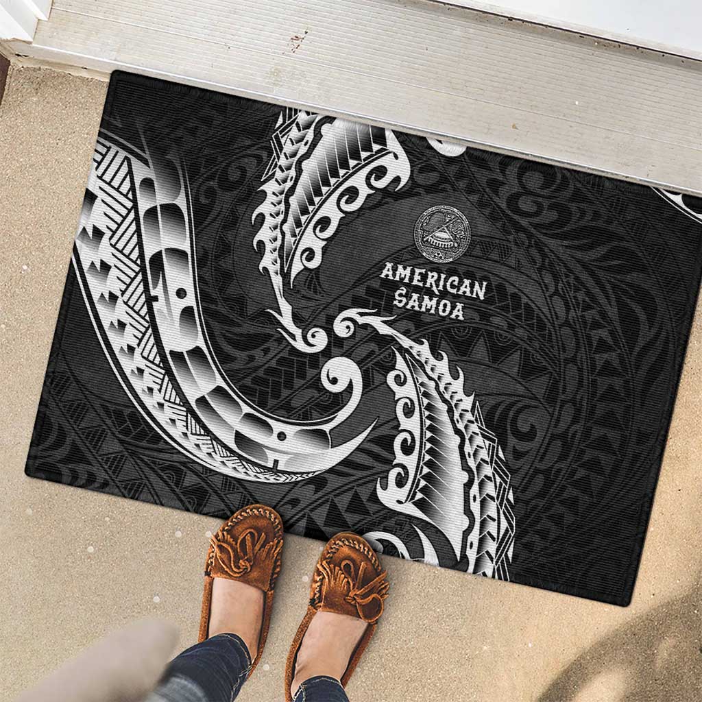 AAPI Heritage Month Rubber Doormat American Samoa Polynesian Tribal Wave