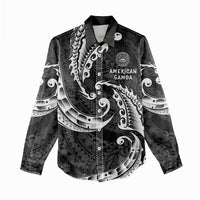 AAPI Heritage Month Women Casual Shirt American Samoa Polynesian Tribal Wave