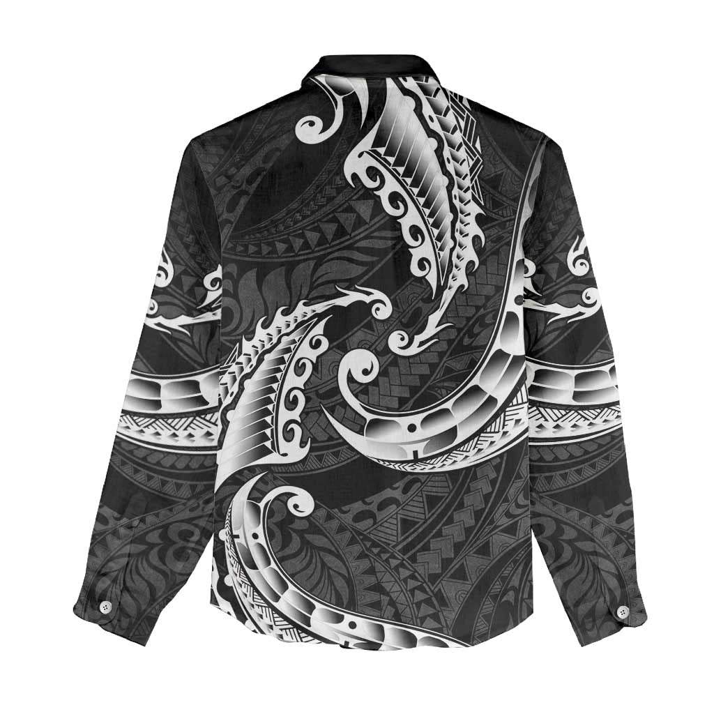 AAPI Heritage Month Women Casual Shirt American Samoa Polynesian Tribal Wave