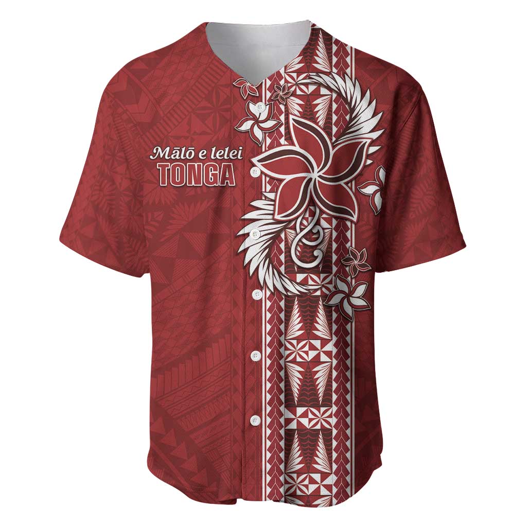 Tonga Language Week Baseball Jersey Malo e Lelei Kupesi Ngatu Pattern