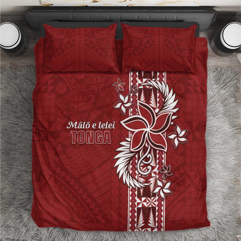 Tonga Language Week Bedding Set Malo e Lelei Kupesi Ngatu Pattern LT05 Red - Polynesian Pride