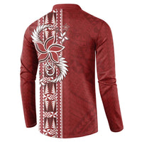 Tonga Language Week Button Sweatshirt Malo e Lelei Kupesi Ngatu Pattern LT05 - Polynesian Pride