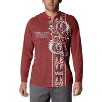 Tonga Language Week Button Sweatshirt Malo e Lelei Kupesi Ngatu Pattern LT05 - Polynesian Pride
