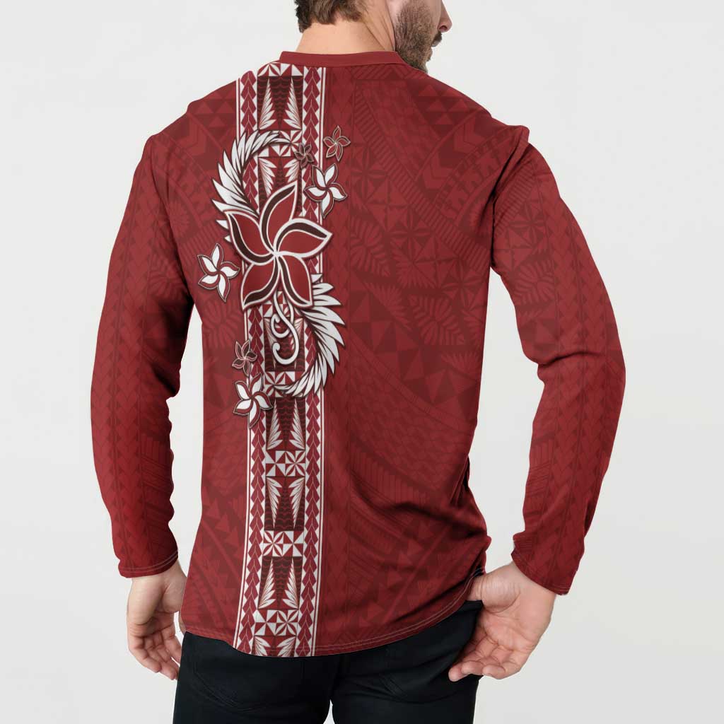 Tonga Language Week Button Sweatshirt Malo e Lelei Kupesi Ngatu Pattern LT05 - Polynesian Pride