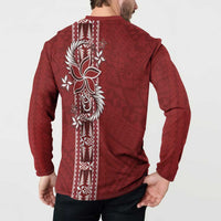 Tonga Language Week Button Sweatshirt Malo e Lelei Kupesi Ngatu Pattern LT05 - Polynesian Pride