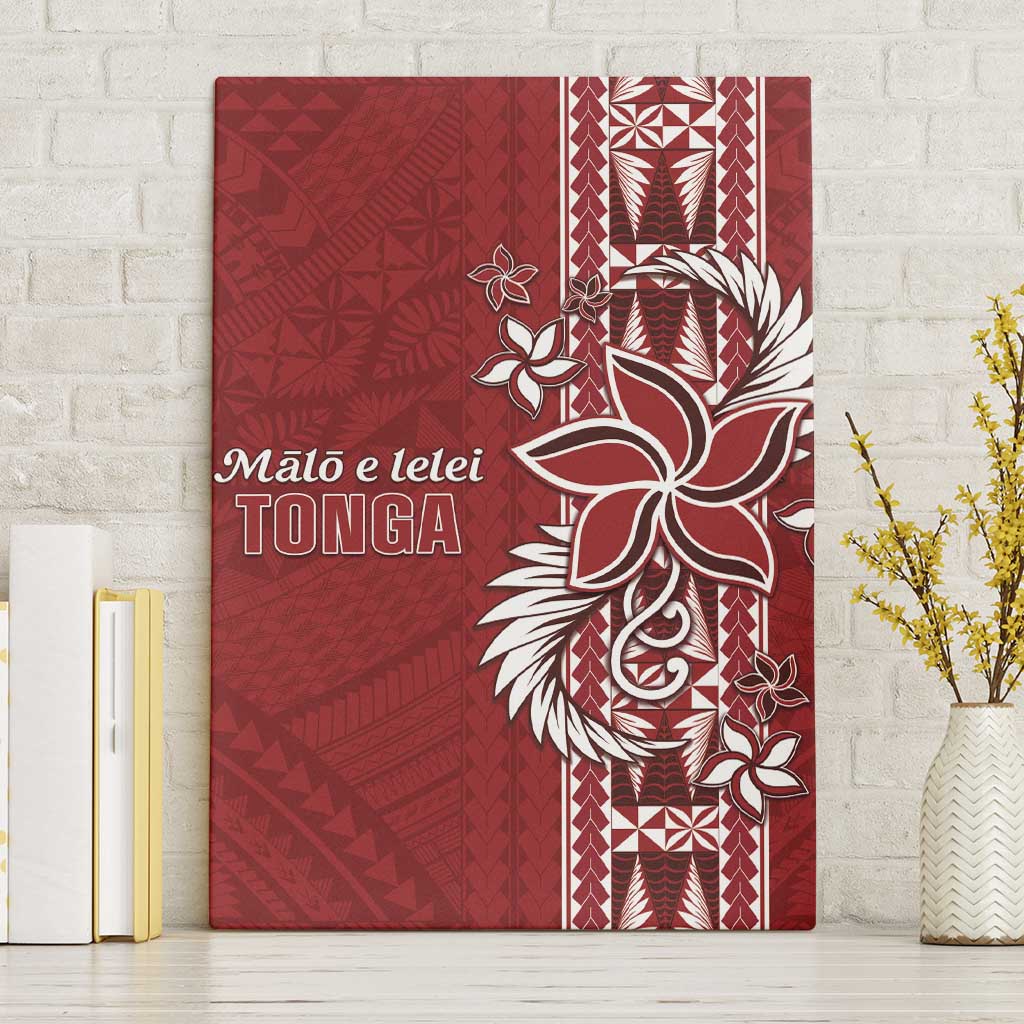 Tonga Language Week Canvas Wall Art Malo e Lelei Kupesi Ngatu Pattern LT05 Without Frame Red - Polynesian Pride