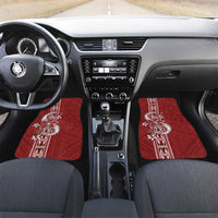 Tonga Language Week Car Mats Malo e Lelei Kupesi Ngatu Pattern LT05 Set 2pcs - Front Red - Polynesian Pride