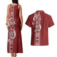 Tonga Language Week Couples Matching Tank Maxi Dress and Hawaiian Shirt Malo e Lelei Kupesi Ngatu Pattern LT05 - Polynesian Pride