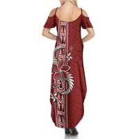 Tonga Language Week Family Matching Summer Maxi Dress and Hawaiian Shirt Malo e Lelei Kupesi Ngatu Pattern LT05 - Polynesian Pride