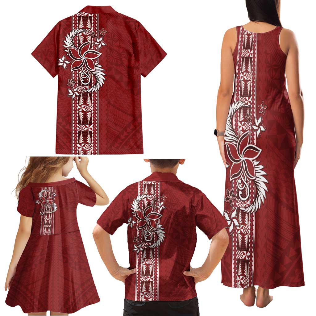 Tonga Language Week Family Matching Tank Maxi Dress and Hawaiian Shirt Malo e Lelei Kupesi Ngatu Pattern LT05 - Polynesian Pride
