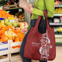 Tonga Language Week Grocery Bag Malo e Lelei Kupesi Ngatu Pattern LT05 - Polynesian Pride