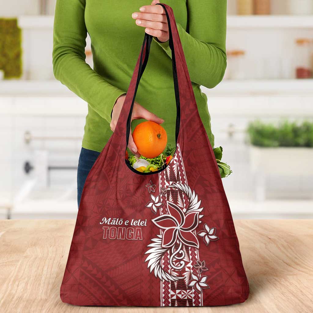 Tonga Language Week Grocery Bag Malo e Lelei Kupesi Ngatu Pattern LT05 - Polynesian Pride