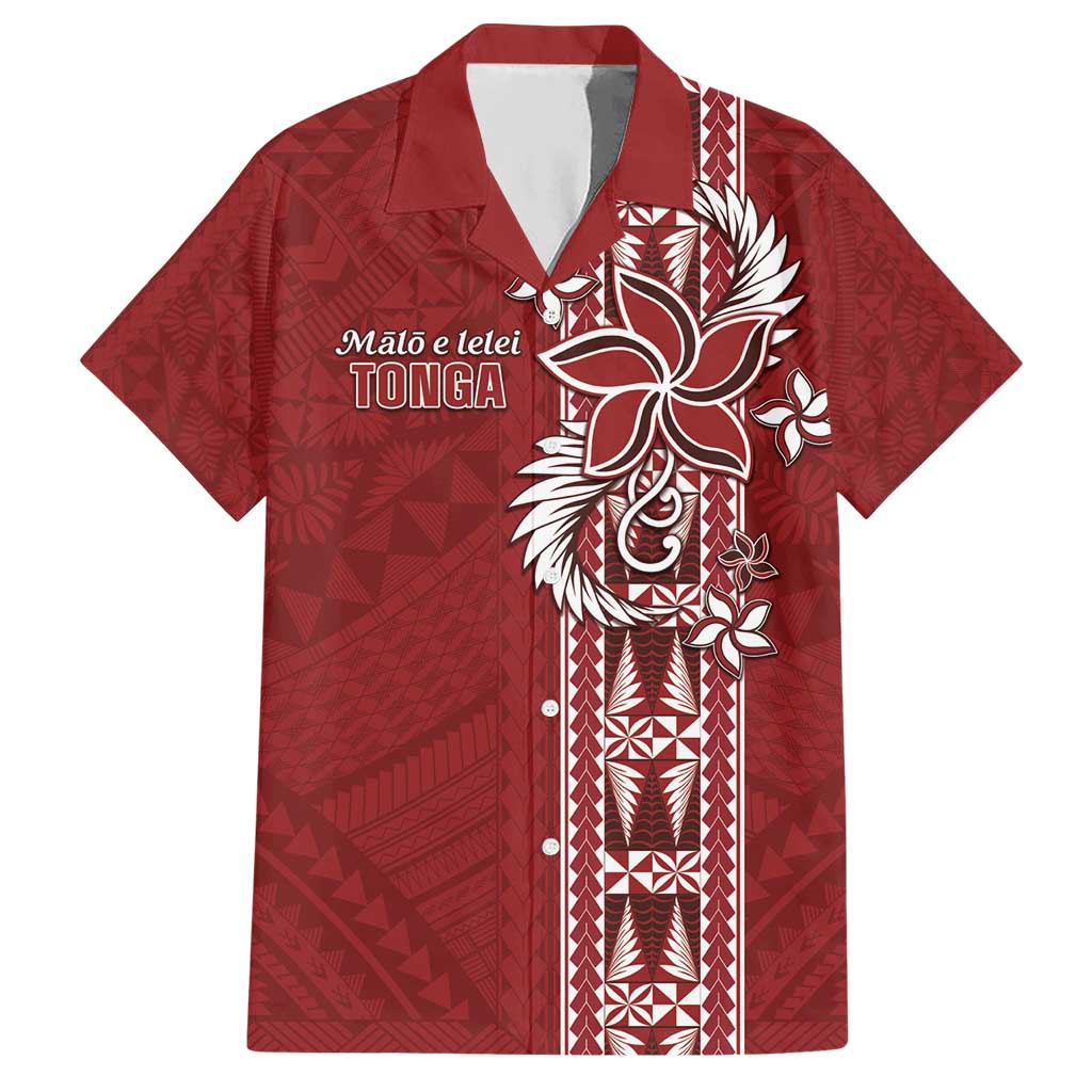 Tonga Language Week Hawaiian Shirt Malo e Lelei Kupesi Ngatu Pattern LT05 Red - Polynesian Pride