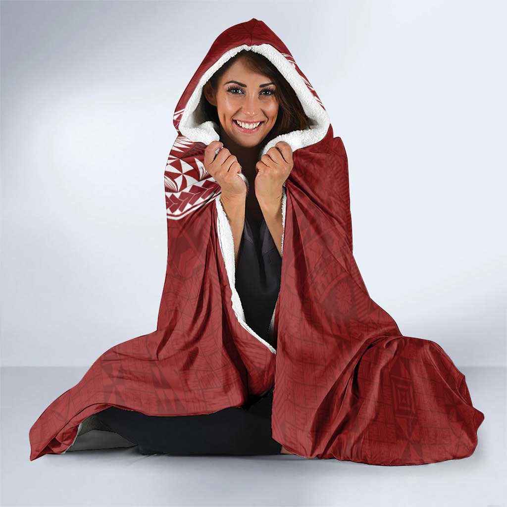 Tonga Language Week Hooded Blanket Malo e Lelei Kupesi Ngatu Pattern LT05 - Polynesian Pride