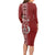 Tonga Language Week Long Sleeve Bodycon Dress Malo e Lelei Kupesi Ngatu Pattern