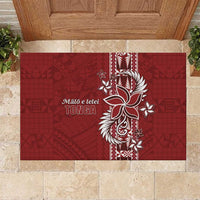 Tonga Language Week Rubber Doormat Malo e Lelei Kupesi Ngatu Pattern LT05 Red - Polynesian Pride