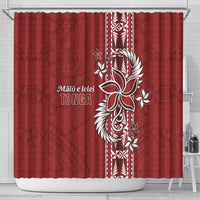 Tonga Language Week Shower Curtain Malo e Lelei Kupesi Ngatu Pattern